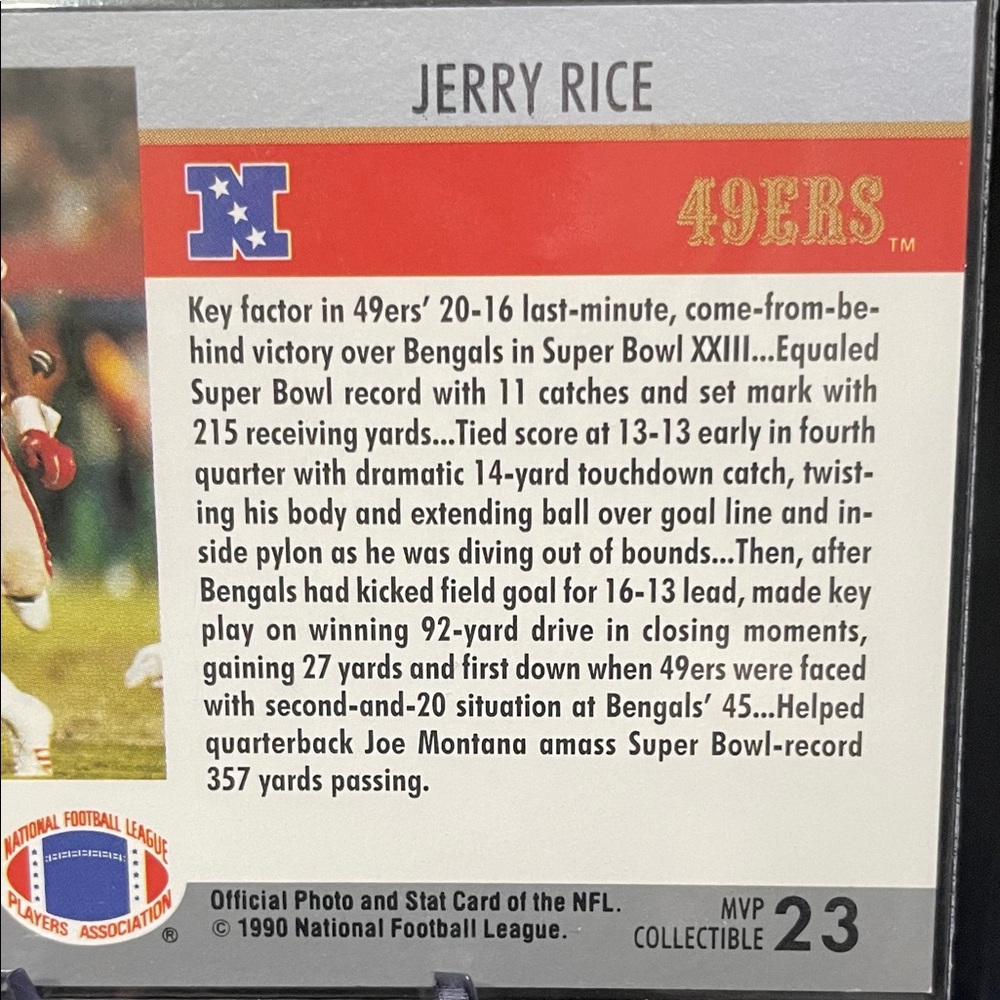 Pro Set NFL Card - Jerry Rice 49ers - Picture 4 of 5